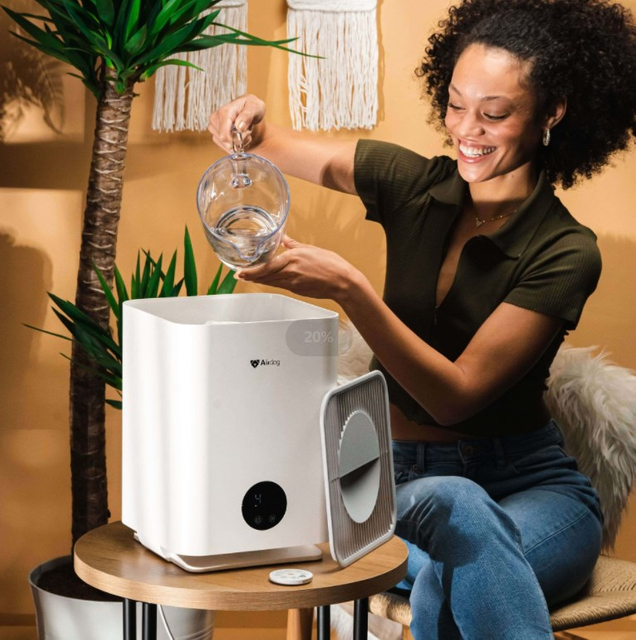 Airdog Humidificador evaporativo portátil inteligente sin niebla para dormitorio