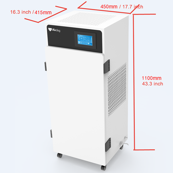 Airdog máquina de purificación de aire móvil y deshumidificación