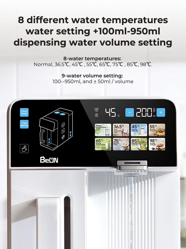 pantalla del purificador de agua
